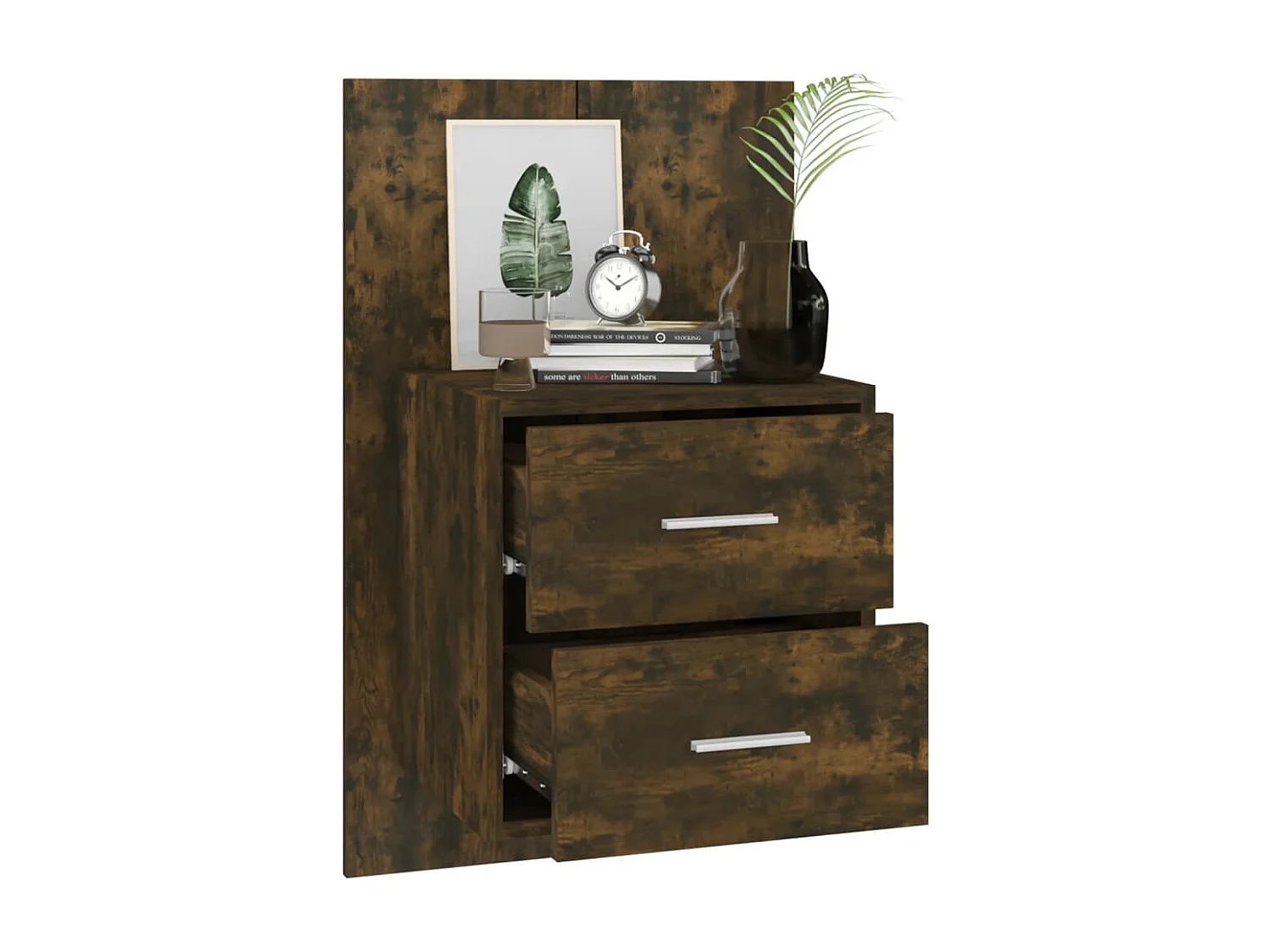 Gouda  Tables de chevet murales 2 pcs Chêne fumé