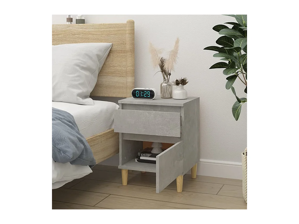 Montmorency  Table de chevet Gris béton 40x35x50 cm