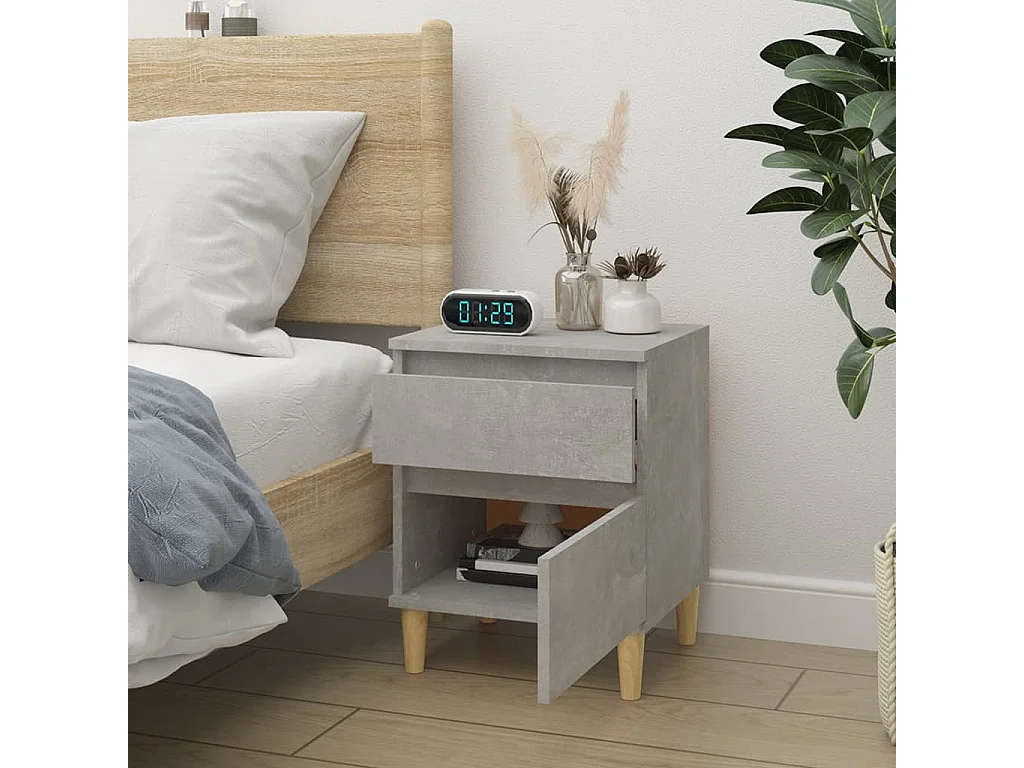 Montmorency  Table de chevet Gris béton 40x35x50 cm