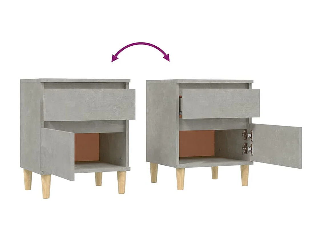 Montmorency  Table de chevet Gris béton 40x35x50 cm