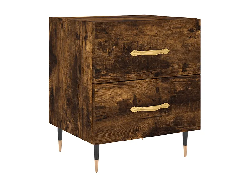 Leidir  Table de chevet chêne fumé 40x35x47,5 cm bois d’ingénierie