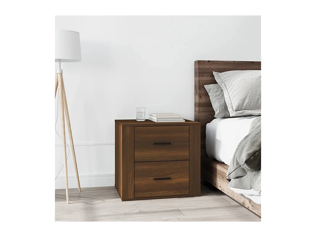 Melinda  Table de chevet Chêne marron 50x39x47 cm