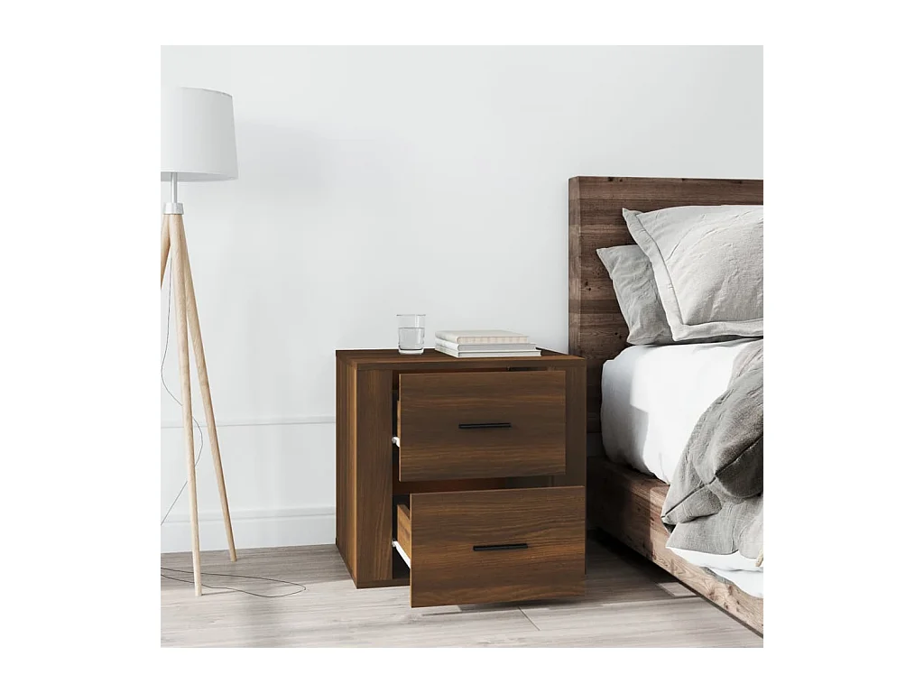 Melinda  Table de chevet Chêne marron 50x39x47 cm