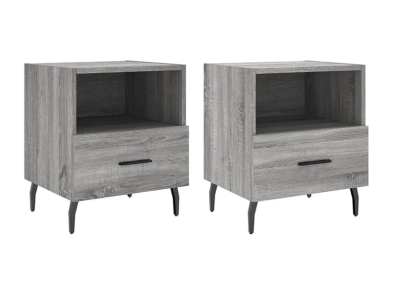 Conflans-Sainte-Honorine  Tables de chevet 2 pcs sonoma gris 40x35x47,5 cm