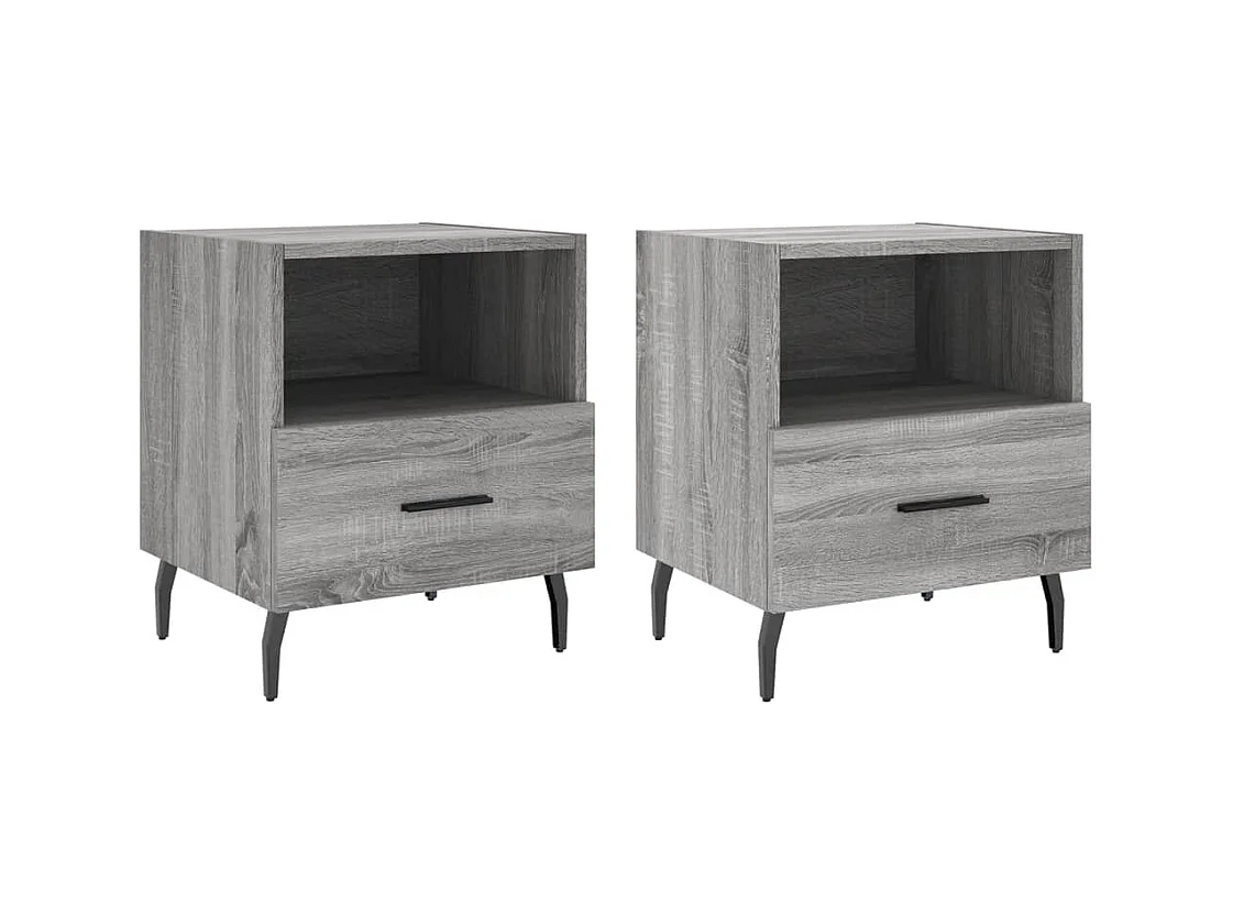 Conflans-Sainte-Honorine  Comodini 2 pz Grigio Sonoma 40x35x47,5 cm in Legno Multistrato