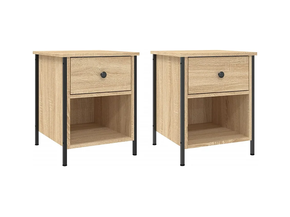 Tobia  Tables de chevet 2 pcs chêne sonoma 40x42x50 cm bois ingénierie