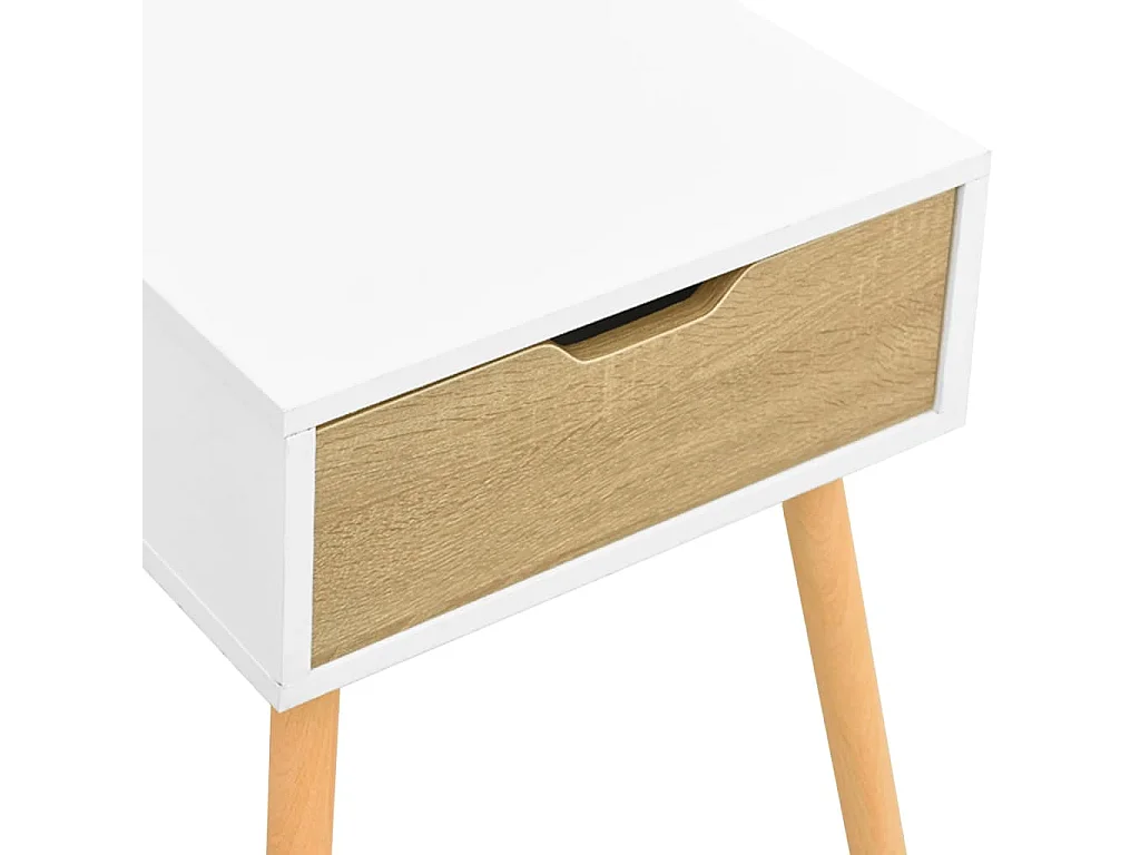 Wellsville  Table de chevet Blanc chêne sonoma 40x40x56cm Bois d'ingénierie