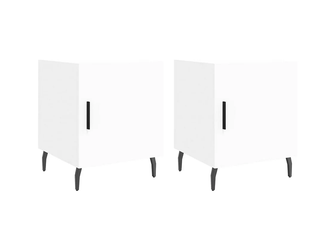 Volda  Tables de chevet 2 pcs blanc 40x40x50 cm bois d’ingénierie