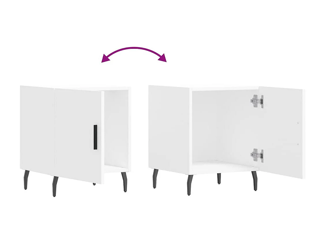 Volda  Tables de chevet 2 pcs blanc 40x40x50 cm bois d’ingénierie