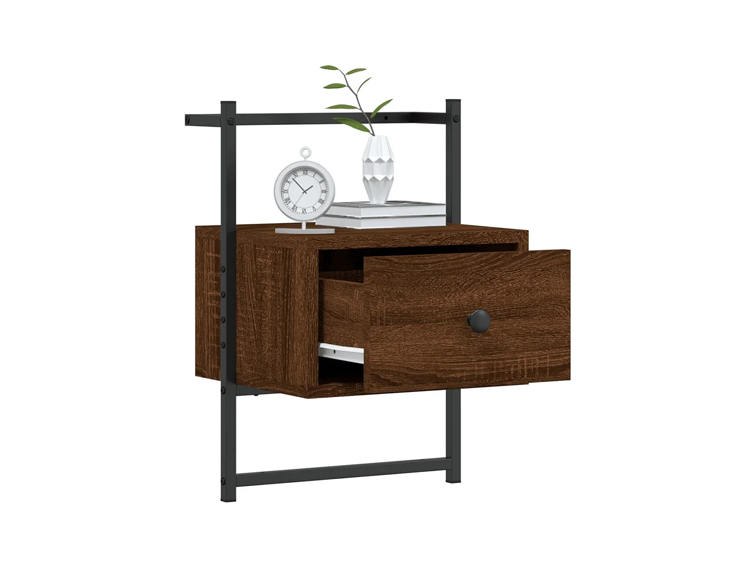 Nyra  Table de chevet murale 2 pcs chêne marron 35x30x51 cm