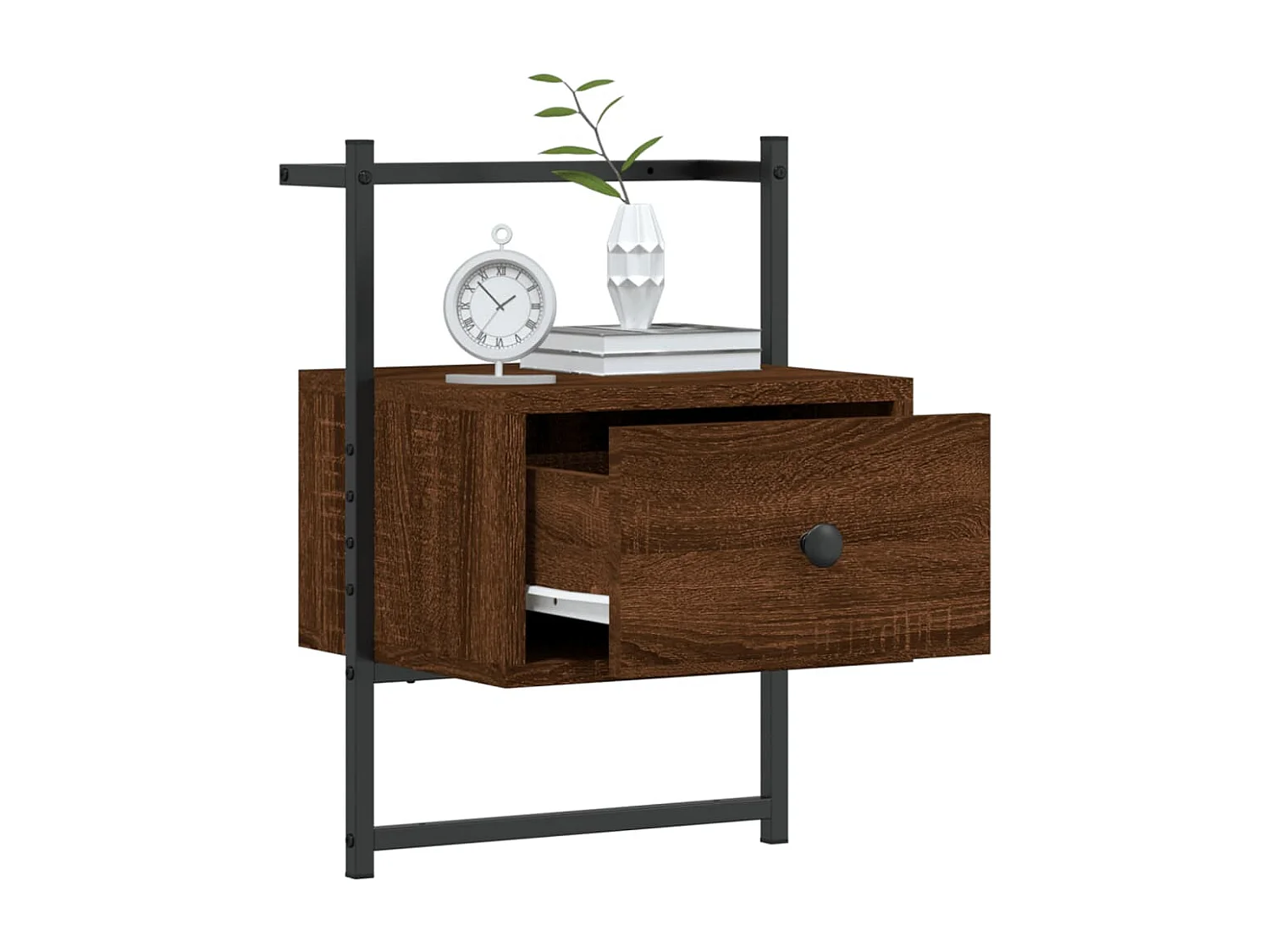 Nyra  Table de chevet murale 2 pcs chêne marron 35x30x51 cm