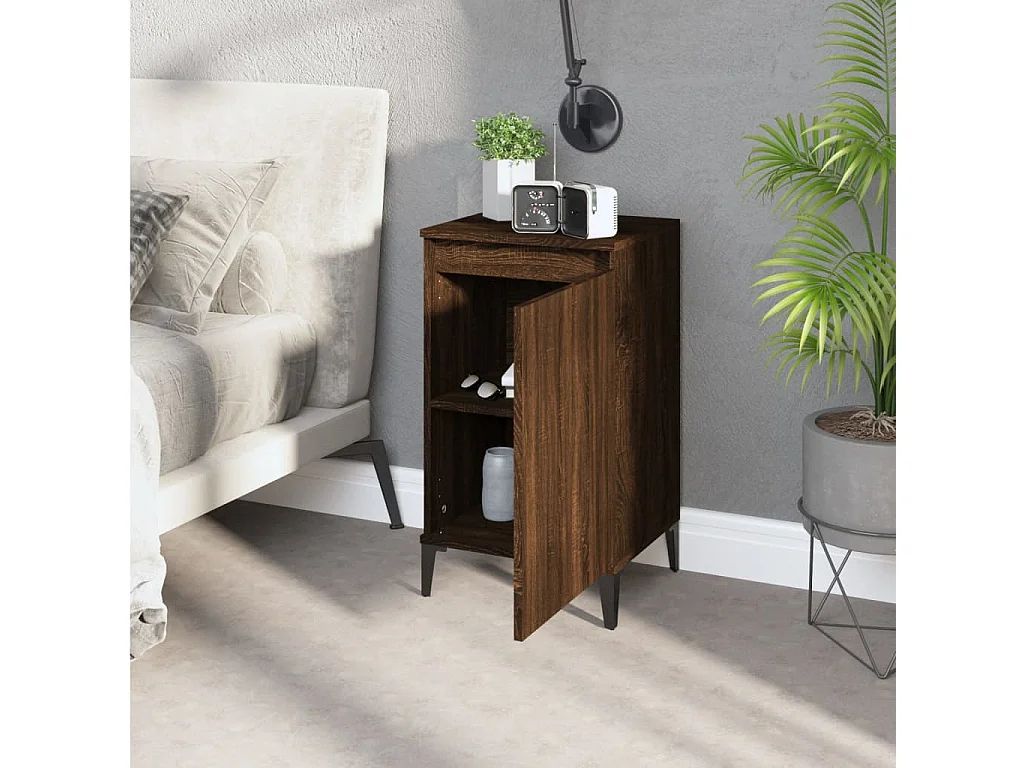 Riley Mae  Nachttisch Braun Eichen-Optik 40x35x70 cm Holzwerkstoff