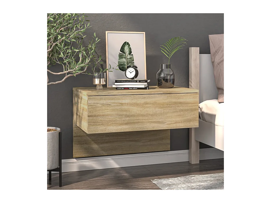 San Jose  Tables de chevet murales 2 pcs Chêne sonoma