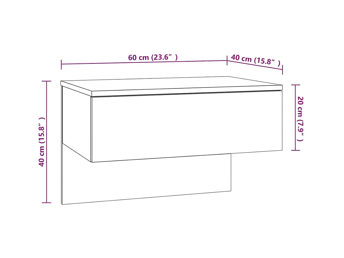San Jose  Tables de chevet murales 2 pcs Chêne sonoma