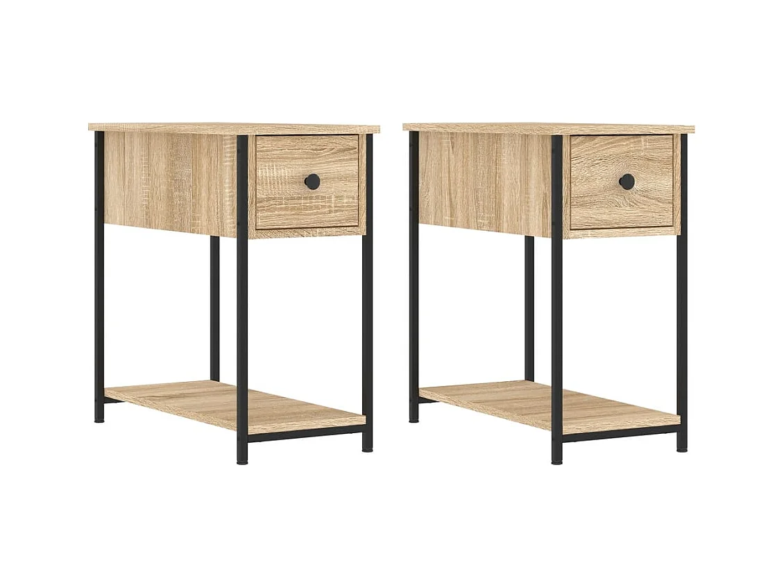 Thera  Tables de chevet 2 pcs chêne sonoma 30x60x60 cm bois ingénierie
