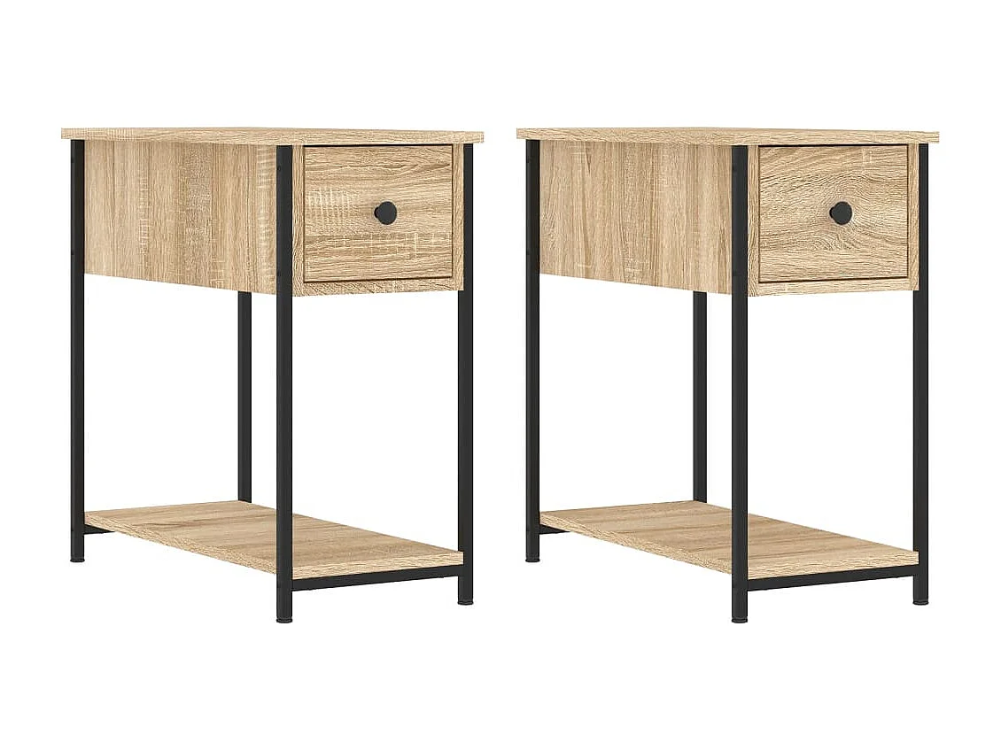 Thera  Mesitas noche 2 uds madera ingeniería roble Sonoma 30x60x60 cm