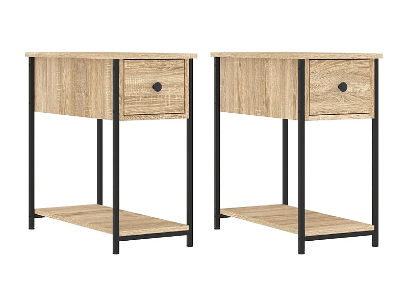 Thera  Mesitas noche 2 uds madera ingeniería roble Sonoma 30x60x60 cm