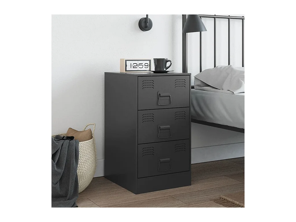 Hereford  Table de chevet noir 34,5x39x62 cm acier