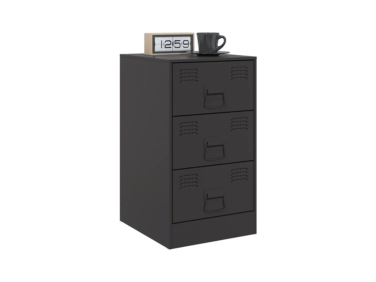 Hereford  Table de chevet noir 34,5x39x62 cm acier