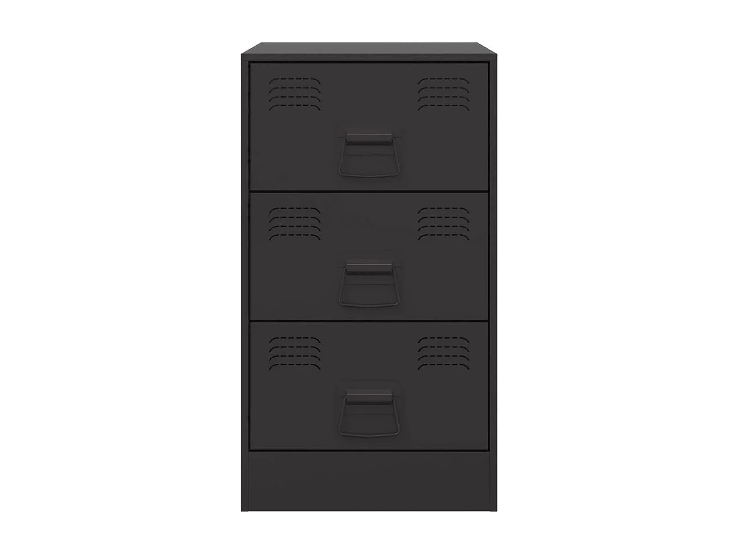 Hereford  Comodino Nero 34,5x39x62 cm in Acciaio