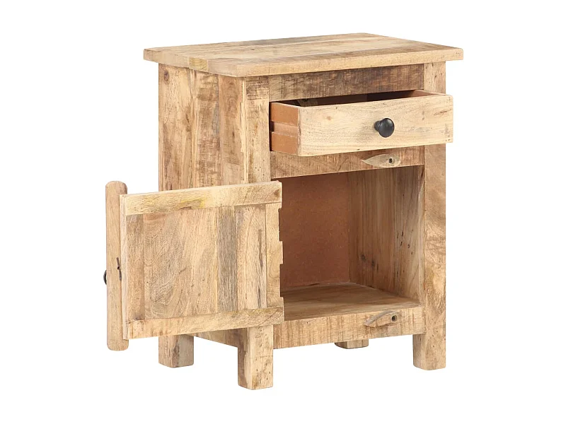 Collegno  Nachttisch 40x30x50 cm Raues Mangoholz