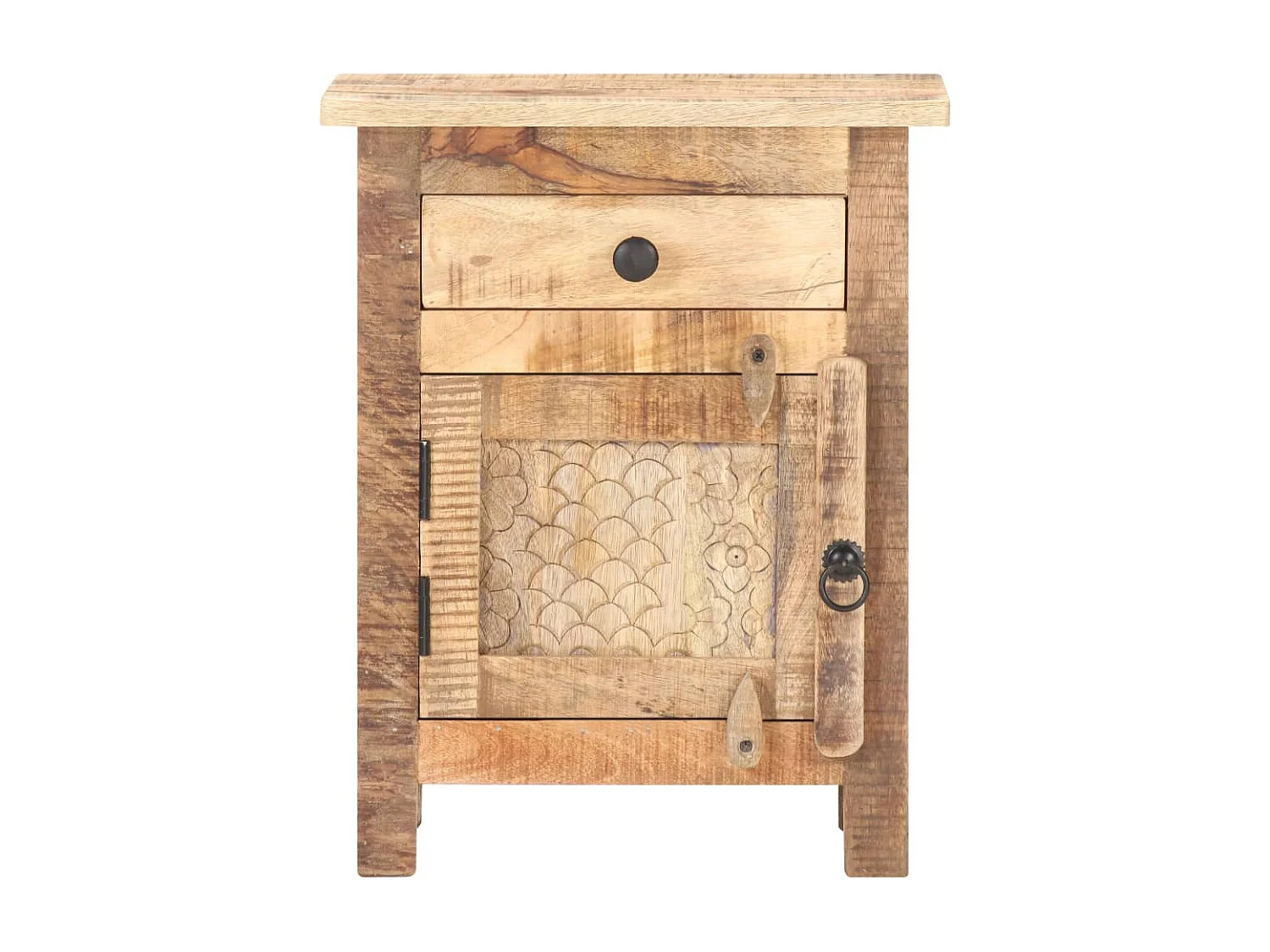 Collegno  Nachttisch 40x30x50 cm Raues Mangoholz