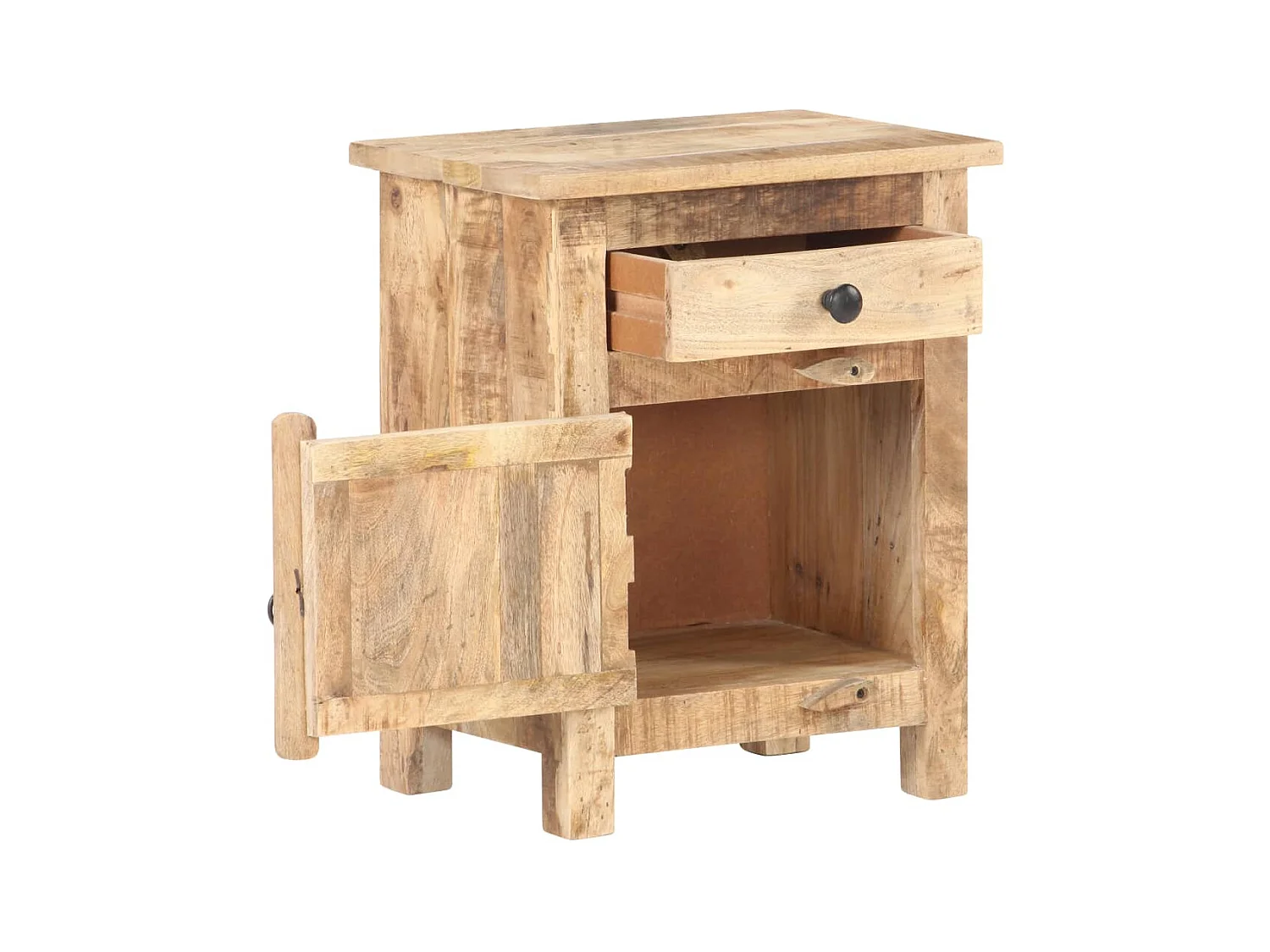 Collegno  Nachttisch 40x30x50 cm Raues Mangoholz