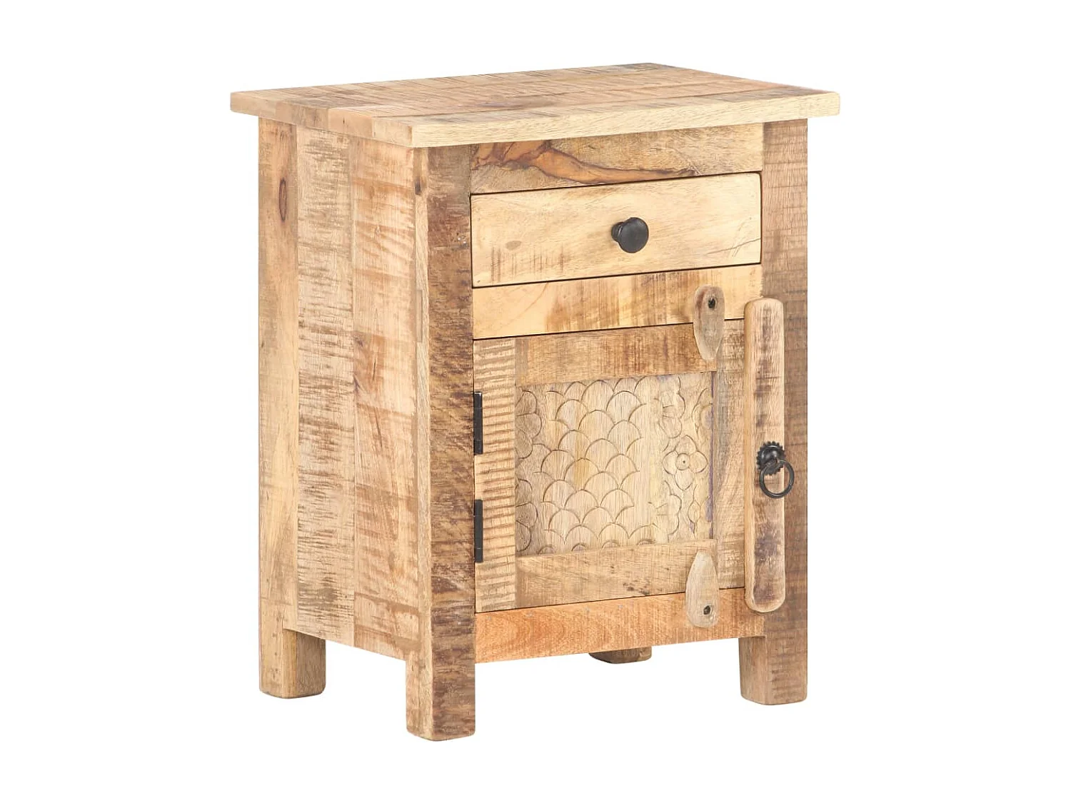 Collegno  Table de chevet 40x30x50 cm Bois de manguier brut