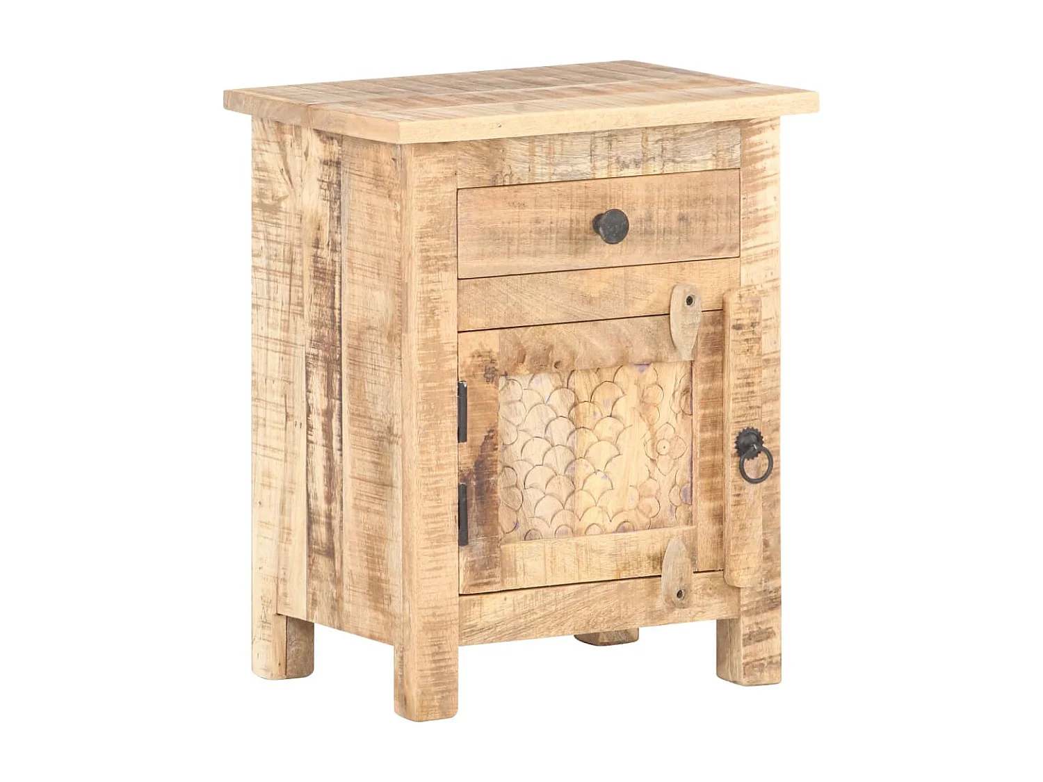 Collegno  Table de chevet 40x30x50 cm Bois de manguier brut