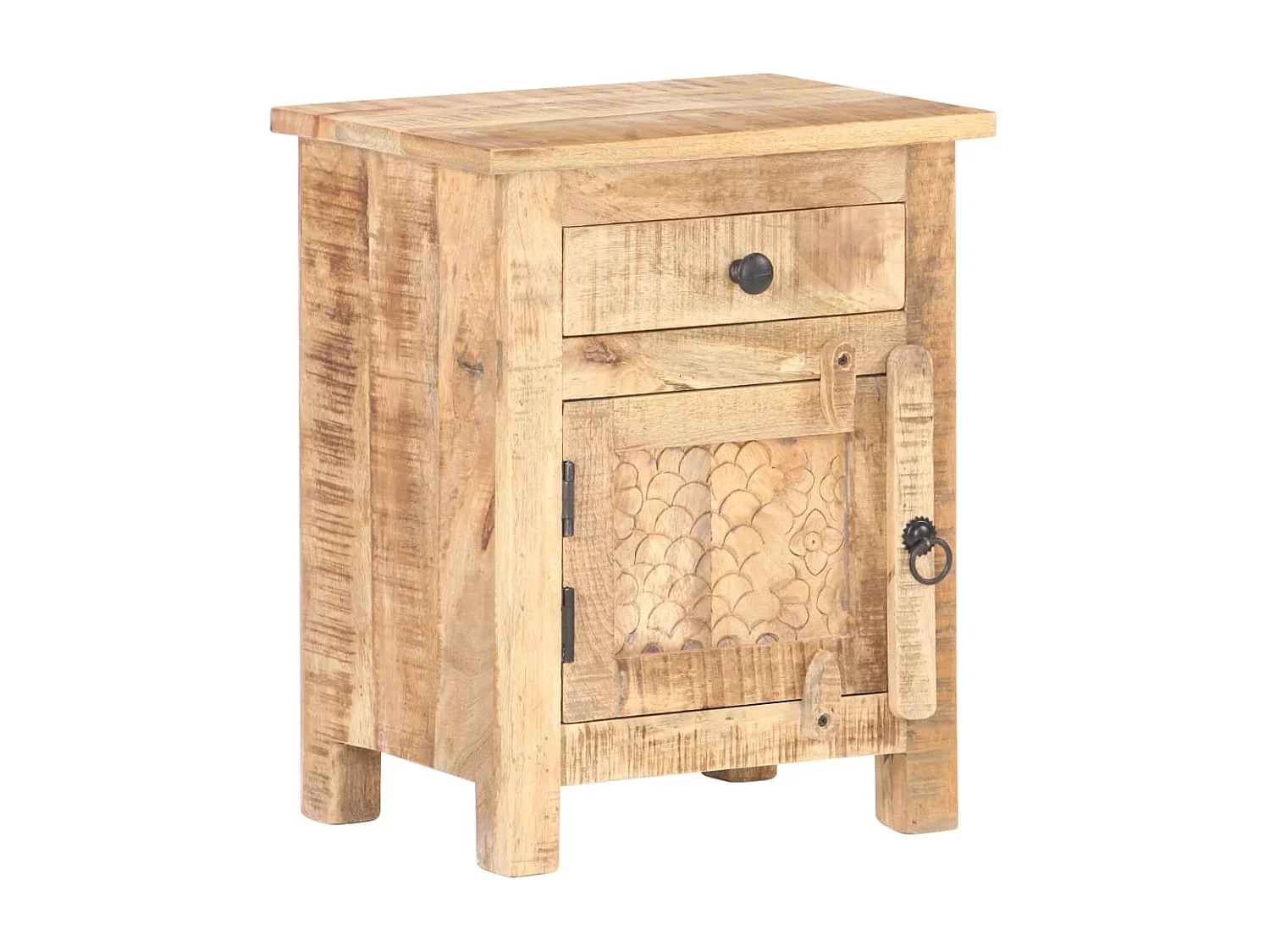 Collegno  Table de chevet 40x30x50 cm Bois de manguier brut