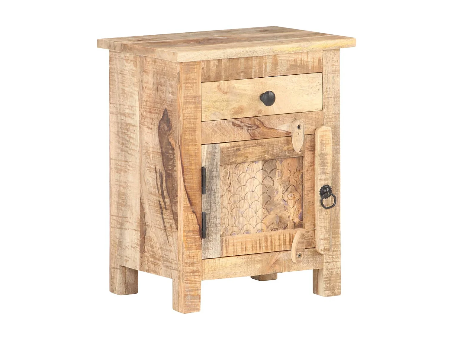 Collegno  Table de chevet 40x30x50 cm Bois de manguier brut