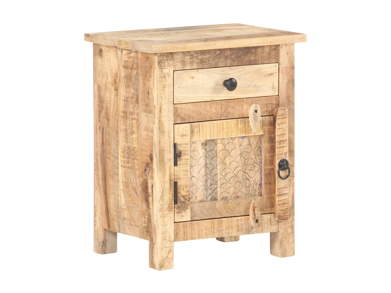 Collegno  Table de chevet 40x30x50 cm Bois de manguier brut
