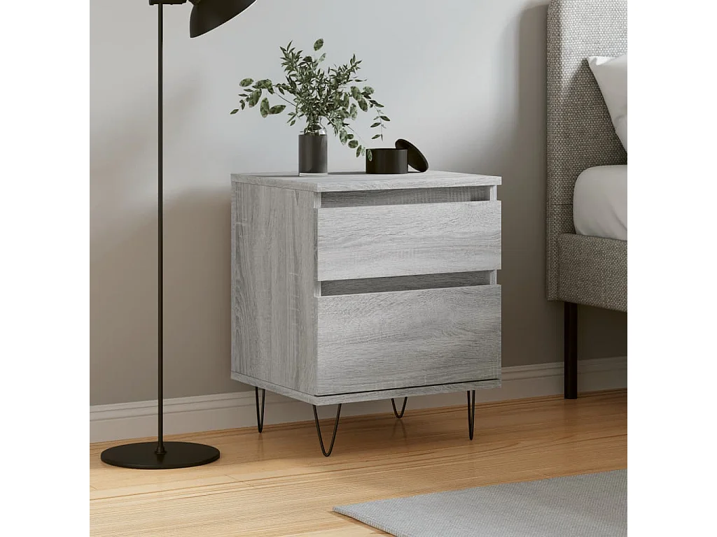Prolenta Premium -  Table de chevet sonoma gris 40x35x50 cm bois d’ingénierie