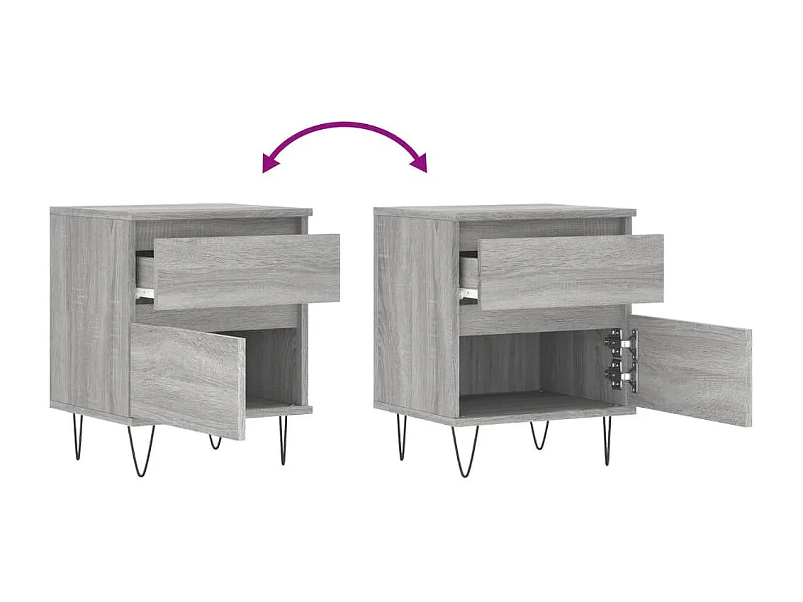 Prolenta Premium -  Table de chevet sonoma gris 40x35x50 cm bois d’ingénierie