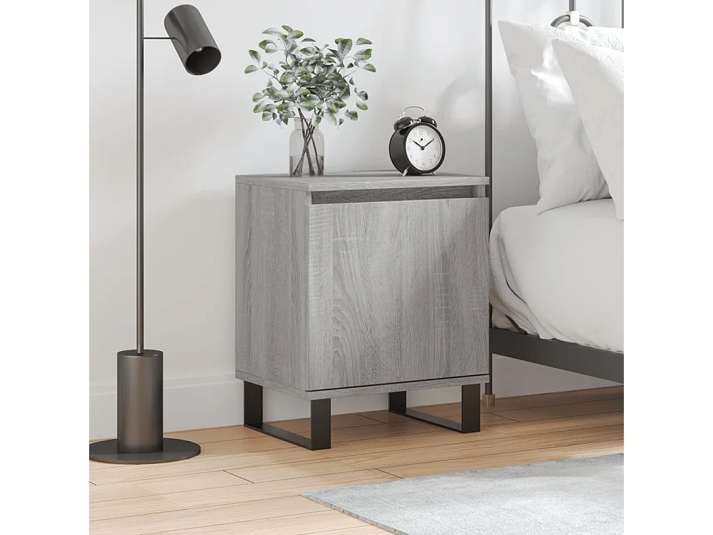 Cydor  Nachttisch Grau Sonoma 40x30x50 cm Holzwerkstoff