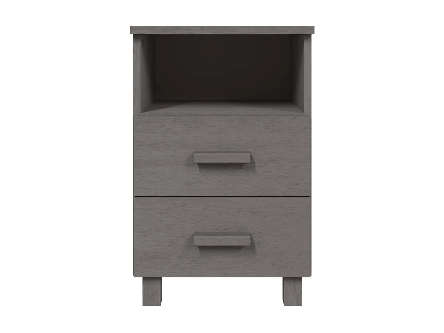 Calvino  Tables de chevet HAMAR 2 pcs Gris clair 40x35x62 cm Bois massif