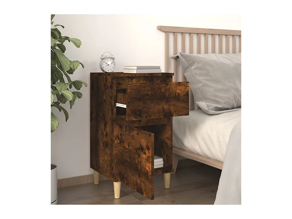 Bellevue  Table de chevet chêne fumé 40x35x70 cm