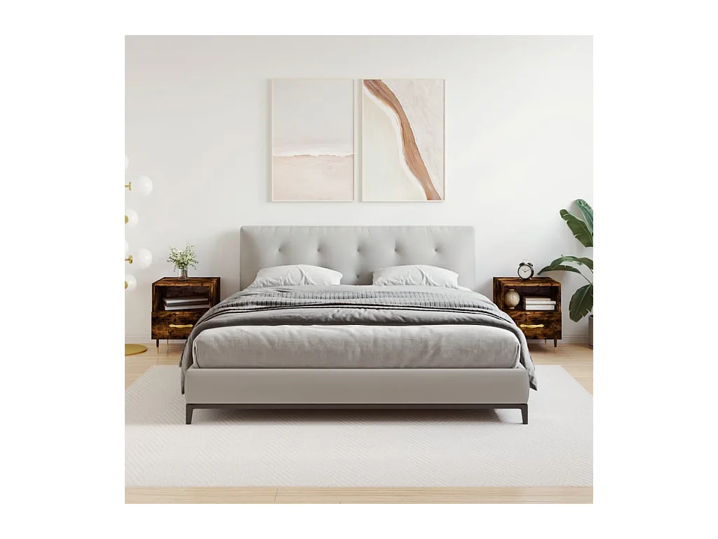 Porsgrunn  Tables de chevet 2pcs chêne fumé 40x35x47,5cm bois d’ingénierie