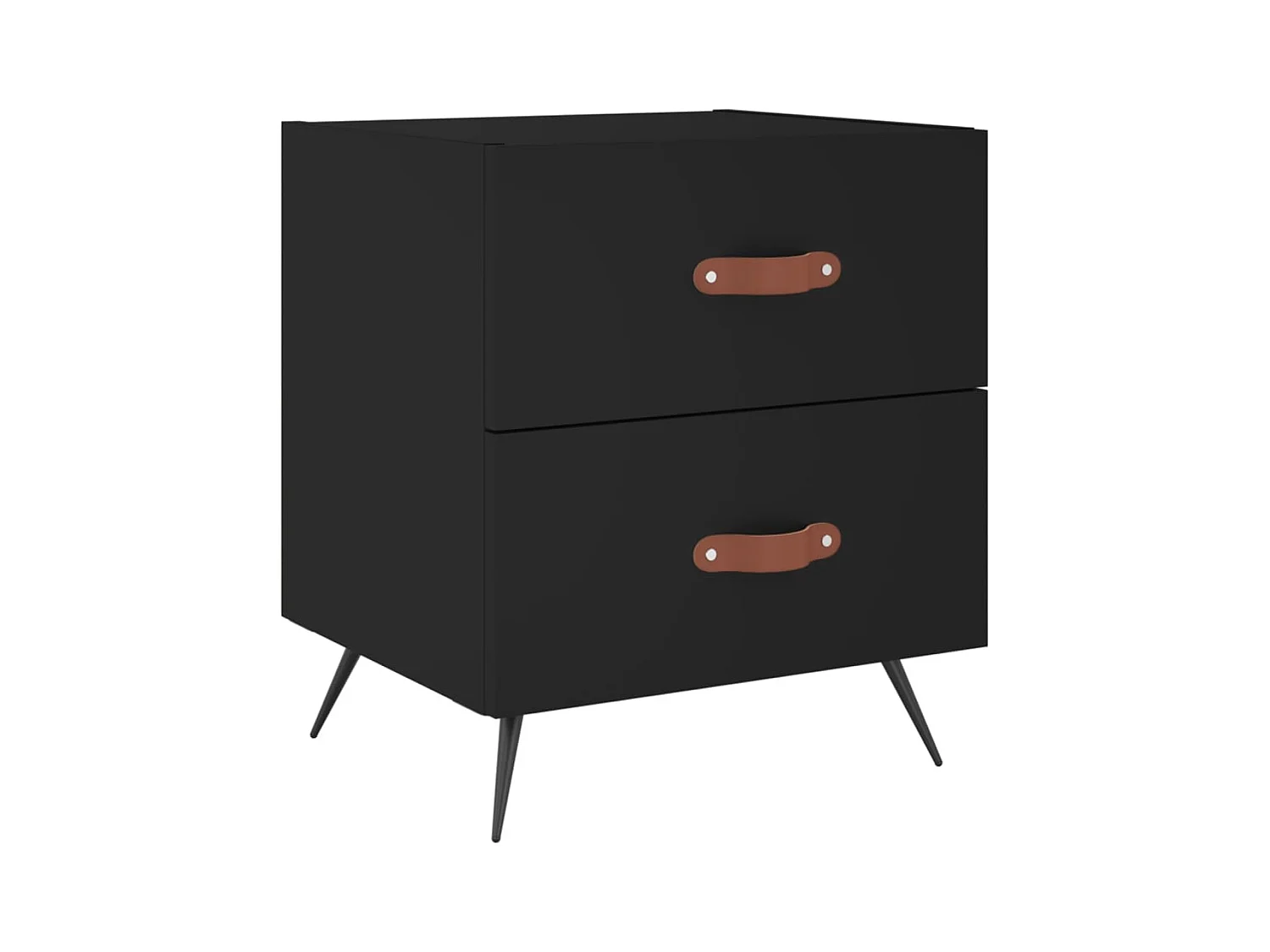 Yvella  Tables de chevet 2 pcs noir 40x35x47,5 cm bois d’ingénierie