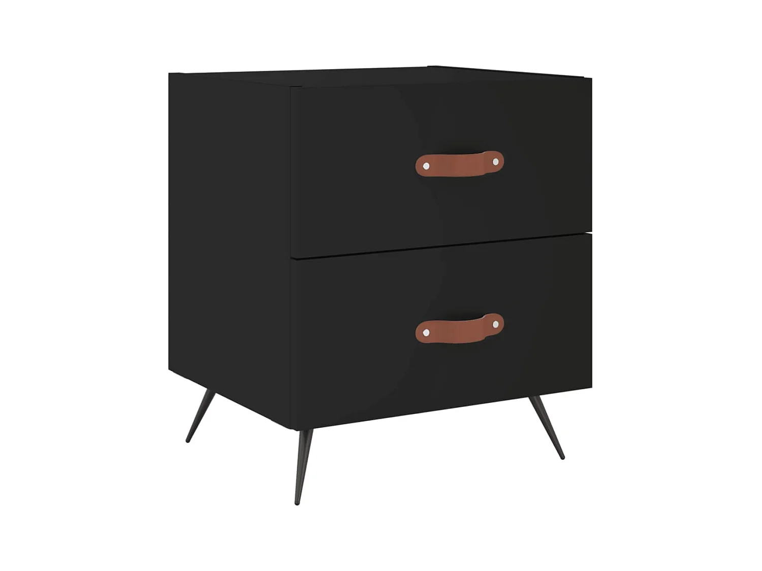 Yvella  Tables de chevet 2 pcs noir 40x35x47,5 cm bois d’ingénierie