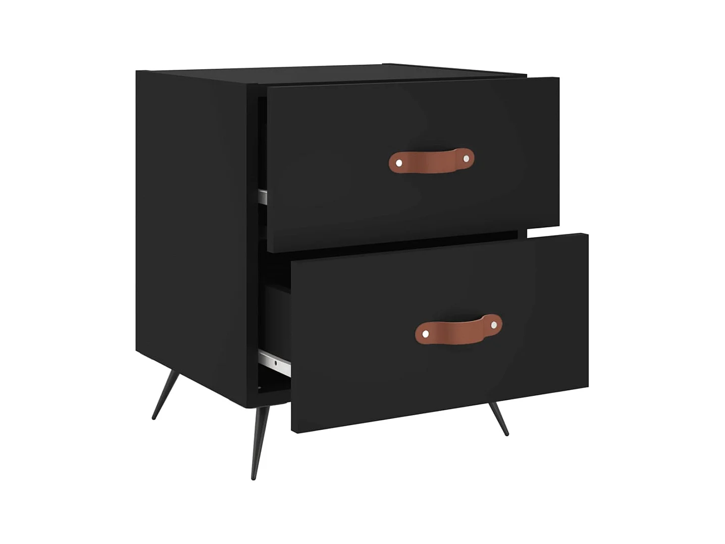 Yvella  Tables de chevet 2 pcs noir 40x35x47,5 cm bois d’ingénierie