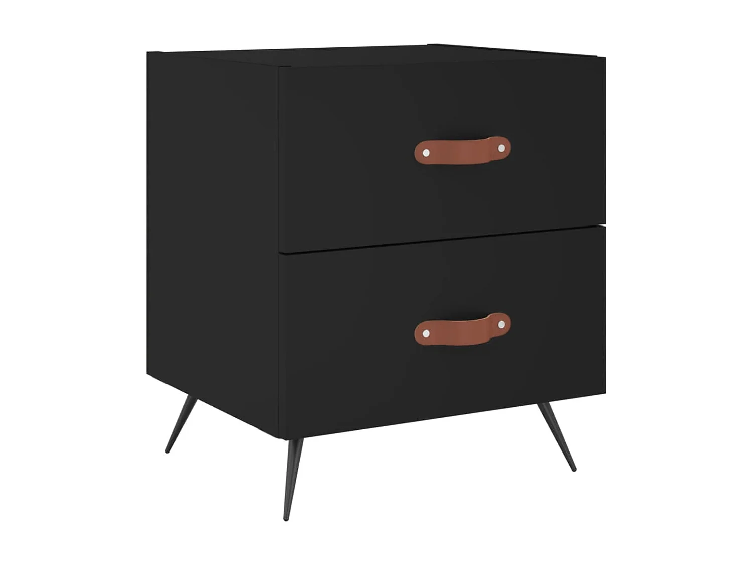 Yvella  Tables de chevet 2 pcs noir 40x35x47,5 cm bois d’ingénierie