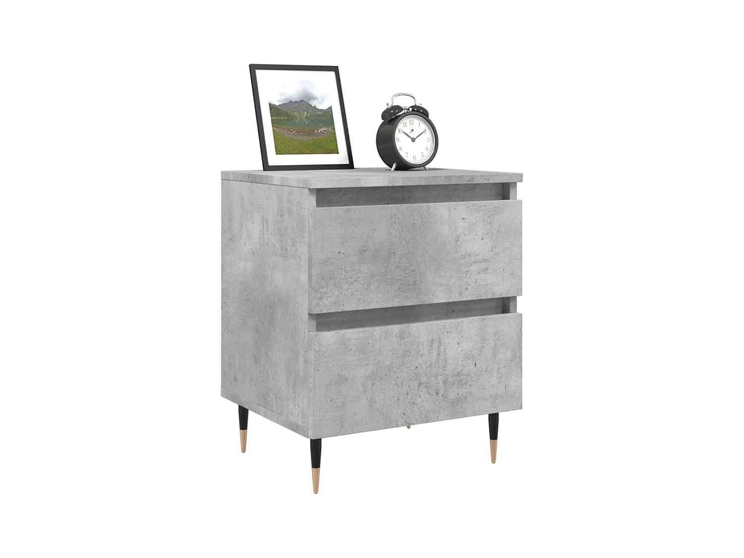 Tjeerd-Jan  Tables de chevet 2 pcs gris béton 40x35x50 cm bois d’ingénierie