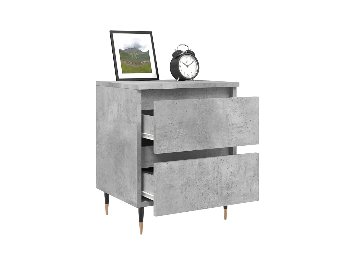 Tjeerd-Jan  Tables de chevet 2 pcs gris béton 40x35x50 cm bois d’ingénierie