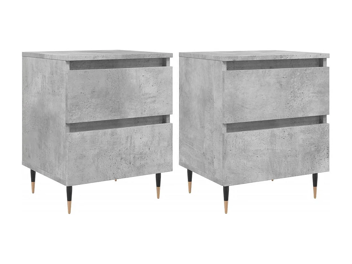 Tjeerd-Jan  Tables de chevet 2 pcs gris béton 40x35x50 cm bois d’ingénierie