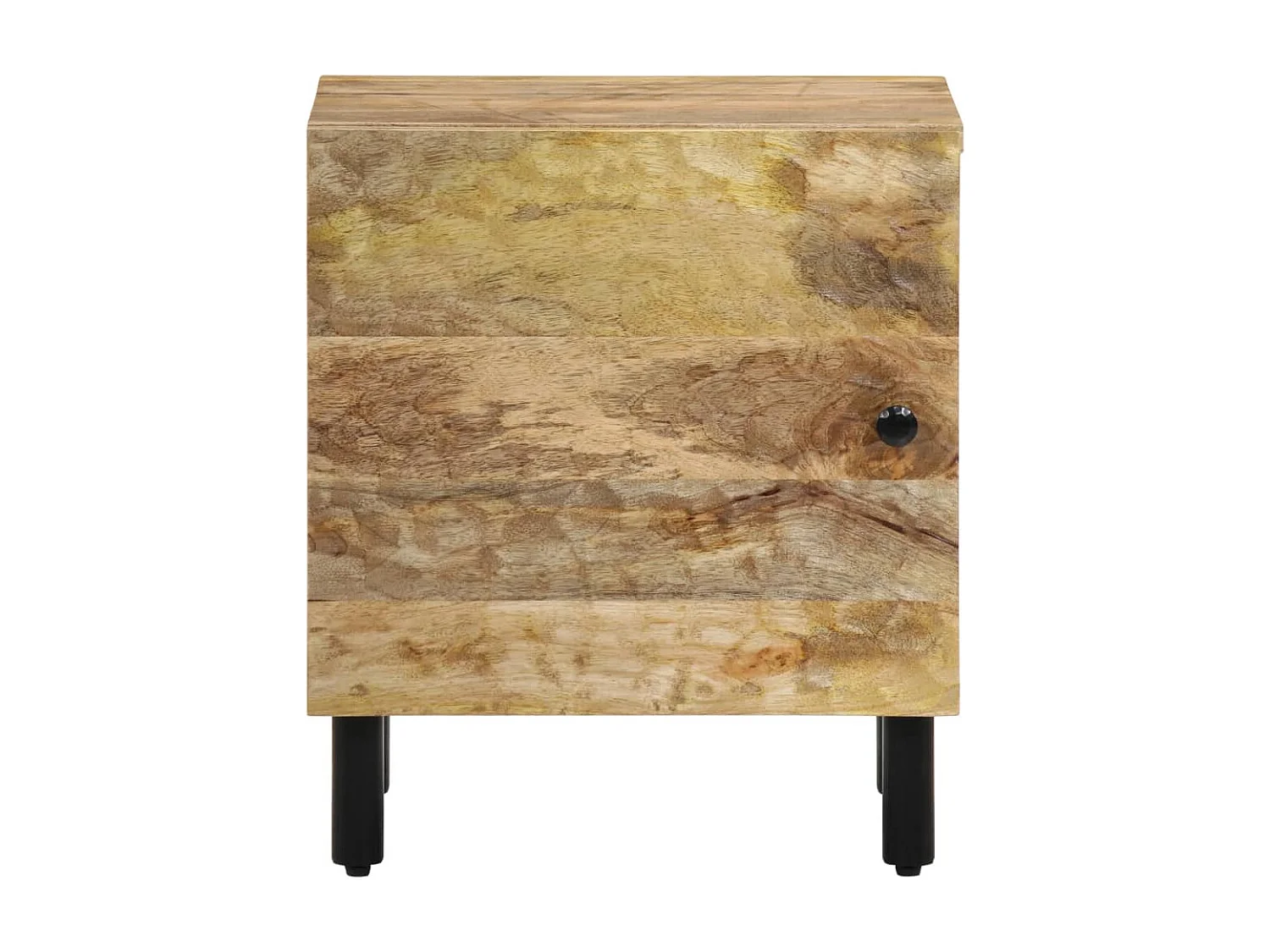 Maija  Comodino 40x33x46 cm in Legno Massello di Mango