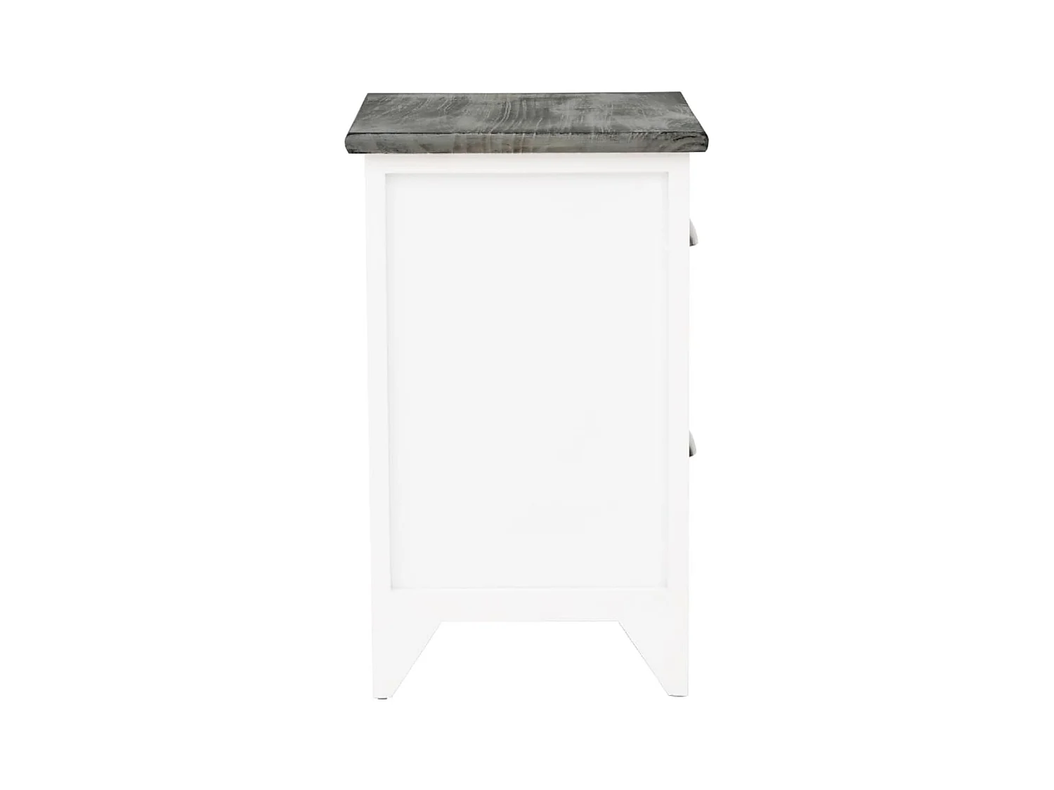 Relor  Table de chevet Gris et blanc 38x28x45 cm Bois de Paulownia
