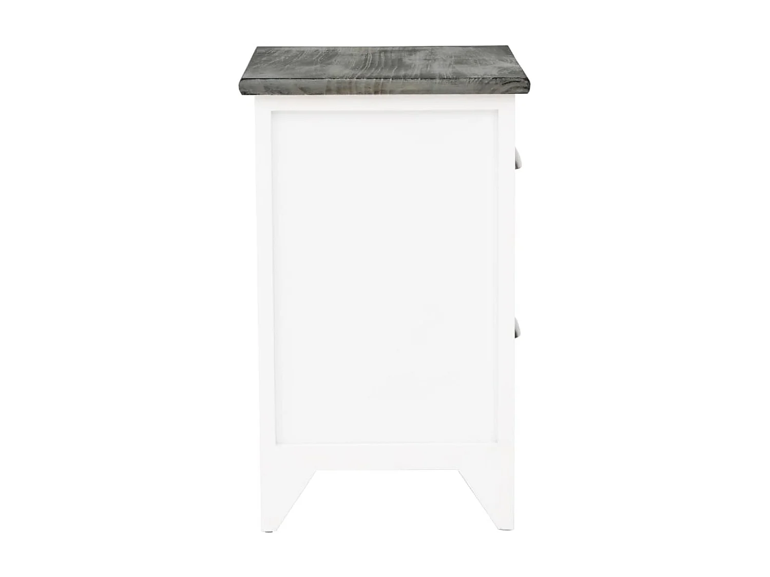 Relor  Table de chevet Gris et blanc 38x28x45 cm Bois de Paulownia