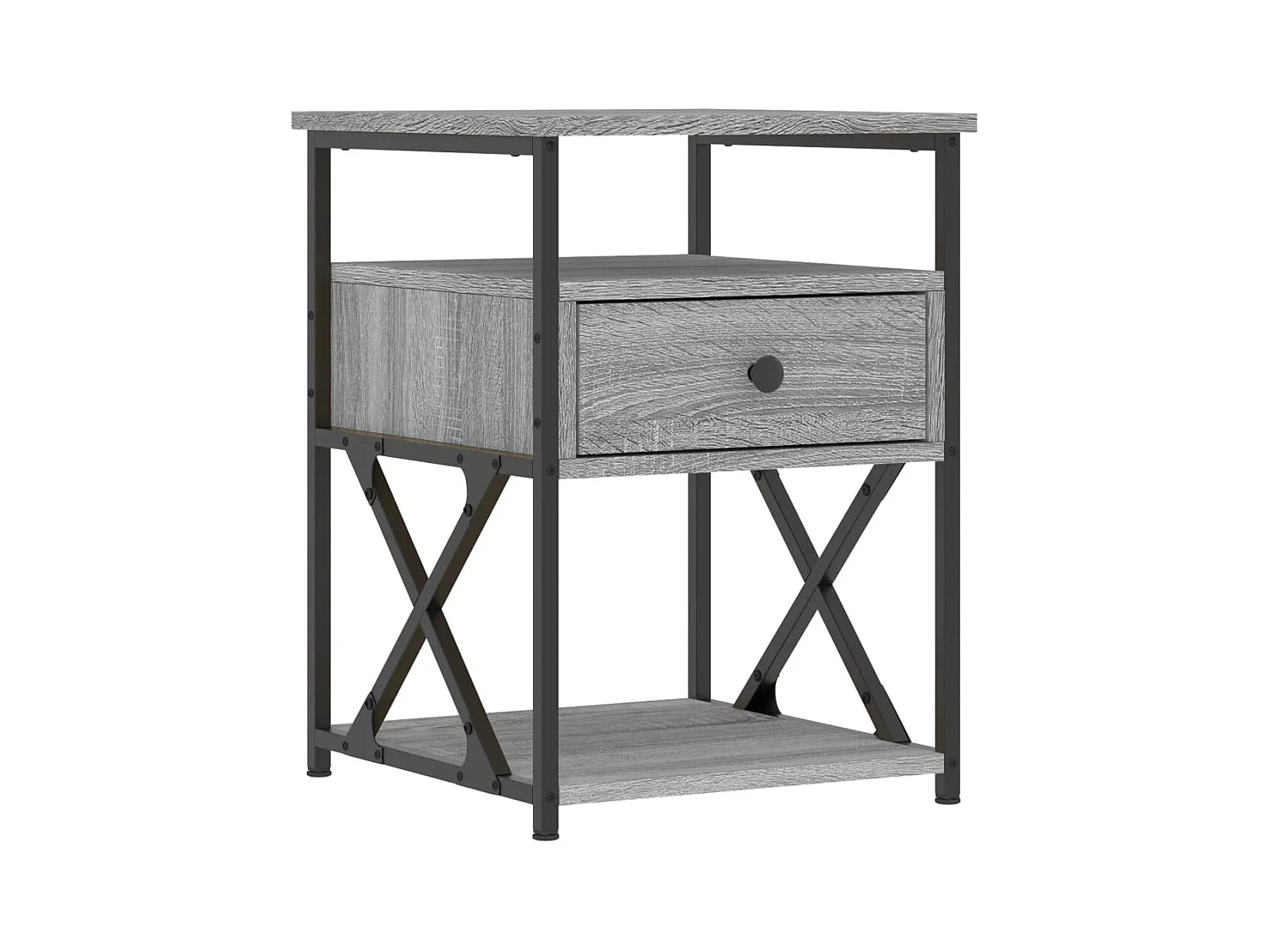 Eufaula  Nachttisch Grau Sonoma-Eiche 40x42x55 cm Holzwerkstoff