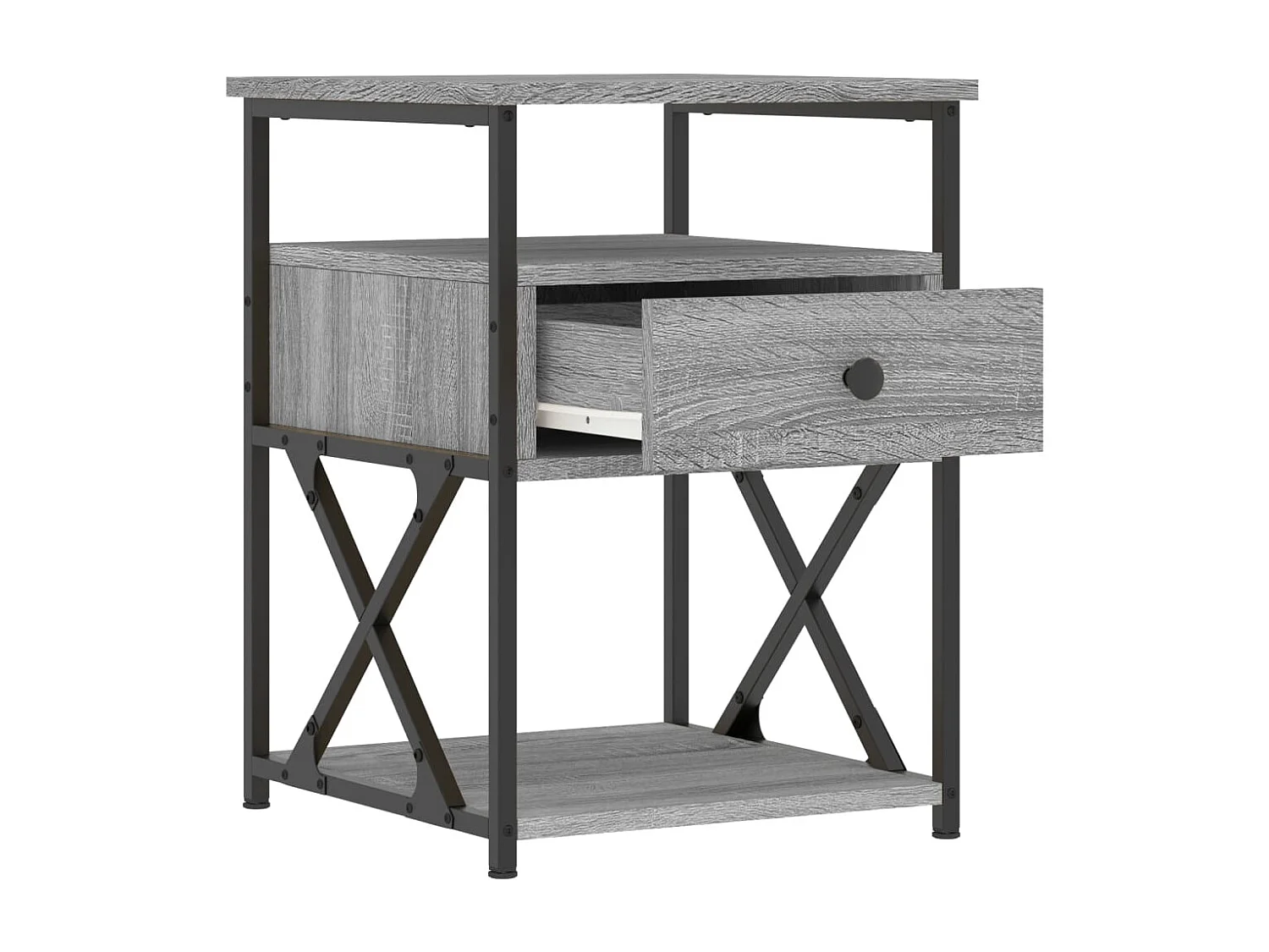 Eufaula  Comodino Grigio Sonoma 40x42x55 cm in Legno Multistrato